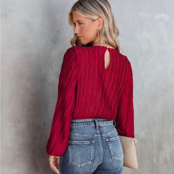 Red Billowy Bodysuit - Picture 5 of 5